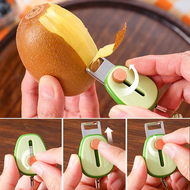 Mini Cartoon Scalable Peeler Stainless Steel Fruits Paring Knife Portable Peeler Cute Peeling Knife Avocado Kitchen Gadgets Tool