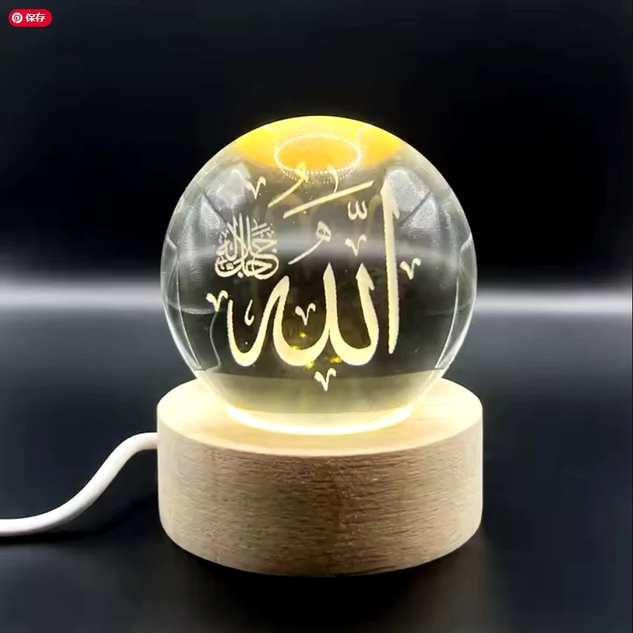 LED Night Light Galaxy Crystal Ball Table Lamp 3D Planet Moon Glowing Planetary.