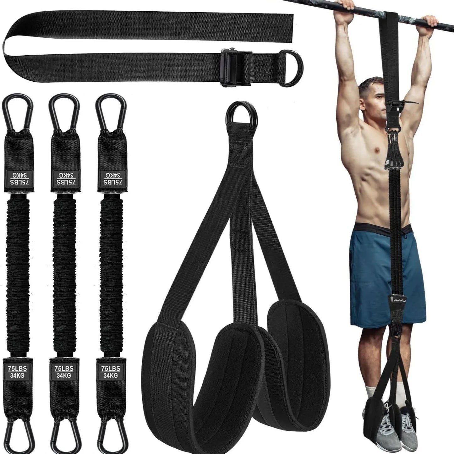 Pull Up Assistance Bands Set Resistance Strap for Pull-ups Assist for Men Women Hanging Training Chin-up Workout Body Stretching