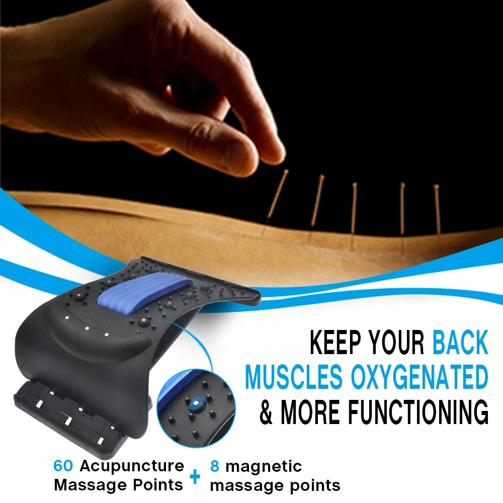 Back Stretcher Multi-Level Adjustable Back Cracker Board Lower Upper Lumbar Spine Support Pillow Waist Stretching Massage Device