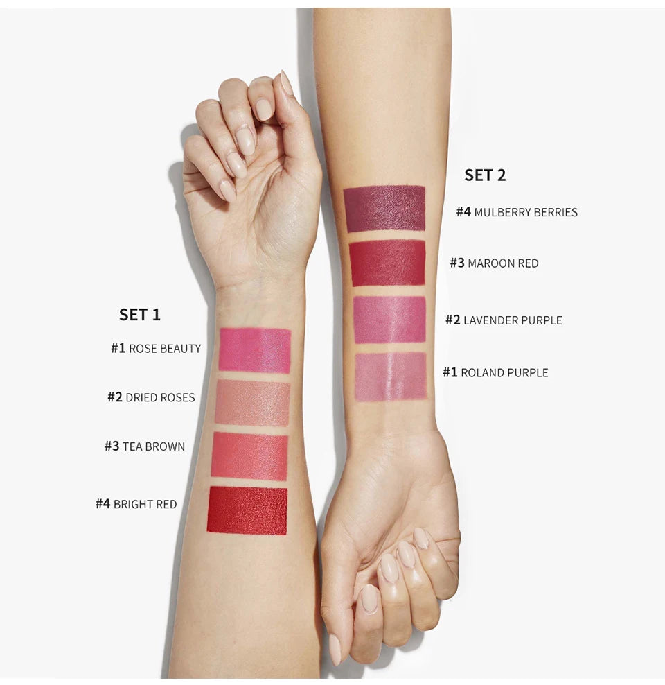 4 pcs/set Cigarette Lipstick Set Long Lasting Lip Glaze Matte Lip Gloss Waterproof.