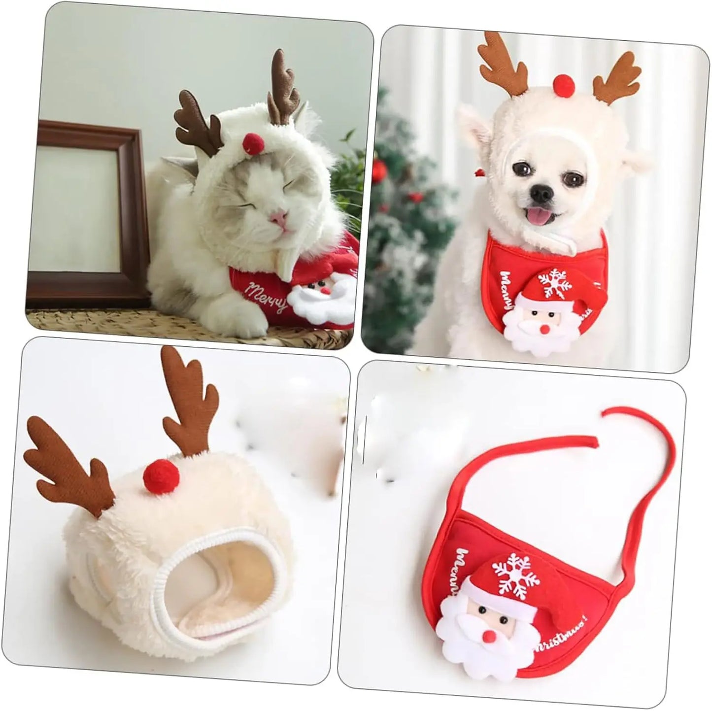 Christmas Tree Pom-Pom Hat, Dog Santa Hat.