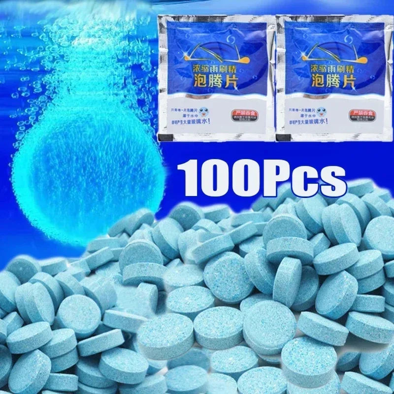 ‌All-Season Windshield Washer Effervescent Tablet (Solid Concentrate) Shellac-Free Formula