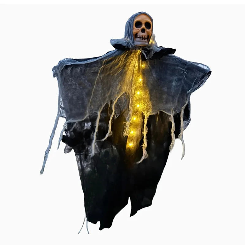 1pcs Halloween Glowing Skull Skeleton Gauze Hanging Ghost.