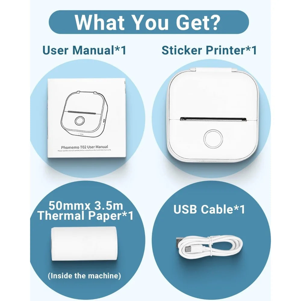 Phomemo T02 Wireless Pocket Thermal Printer Portable