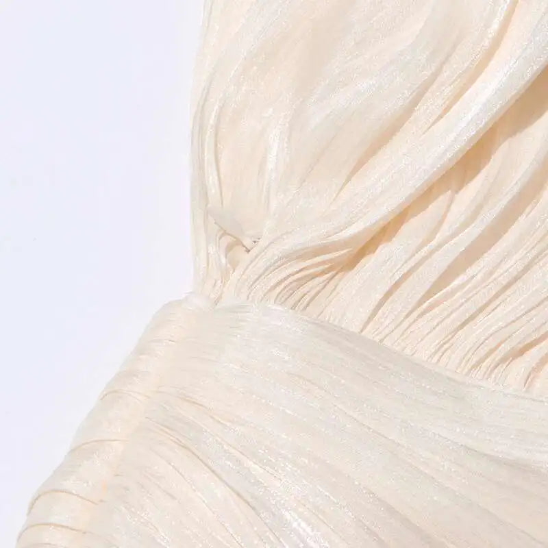 TWOTWINSTYLE Solid Blouse Mini Dresses For Women V Neck Long Sleeve Spliced Lace Up.