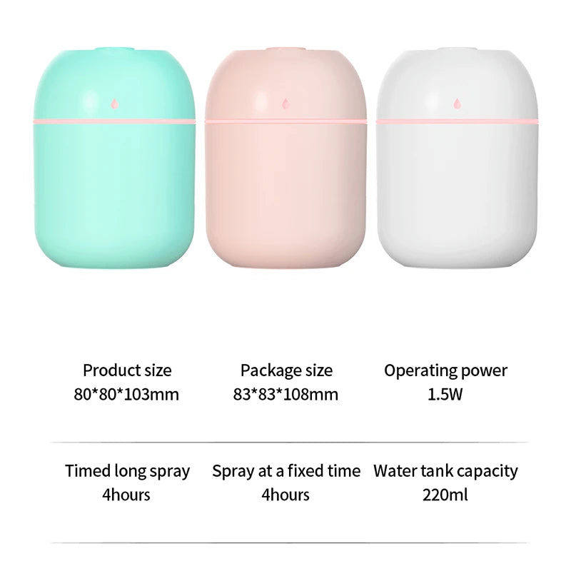 Mini Portable Water Drop Air Humidifier USB Desktop Indoor.