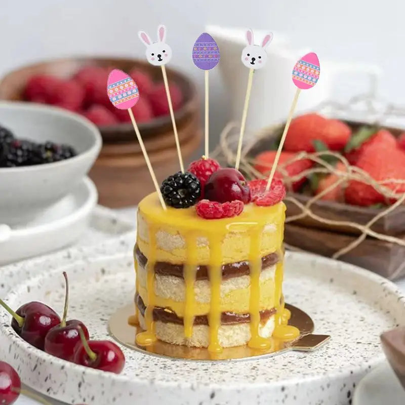 100PCS Bunny Eggs Bamboo Sticks