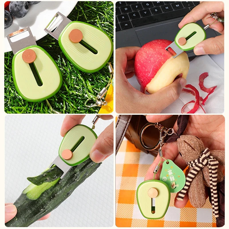 Mini Cartoon Scalable Peeler Stainless Steel Fruits Paring Knife Portable Peeler Cute Peeling Knife Avocado Kitchen Gadgets Tool