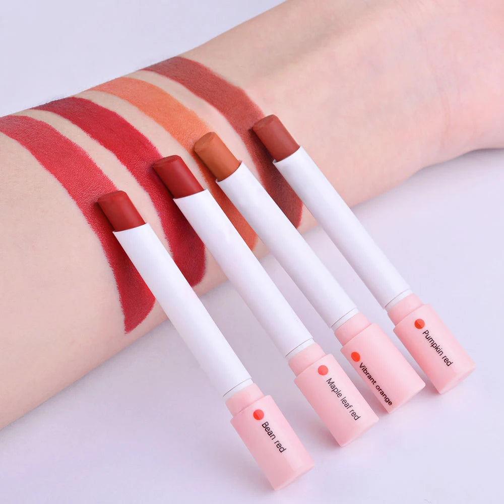 4 pcs/set Cigarette Lipstick Set Long Lasting Lip Glaze Matte Lip Gloss Waterproof.