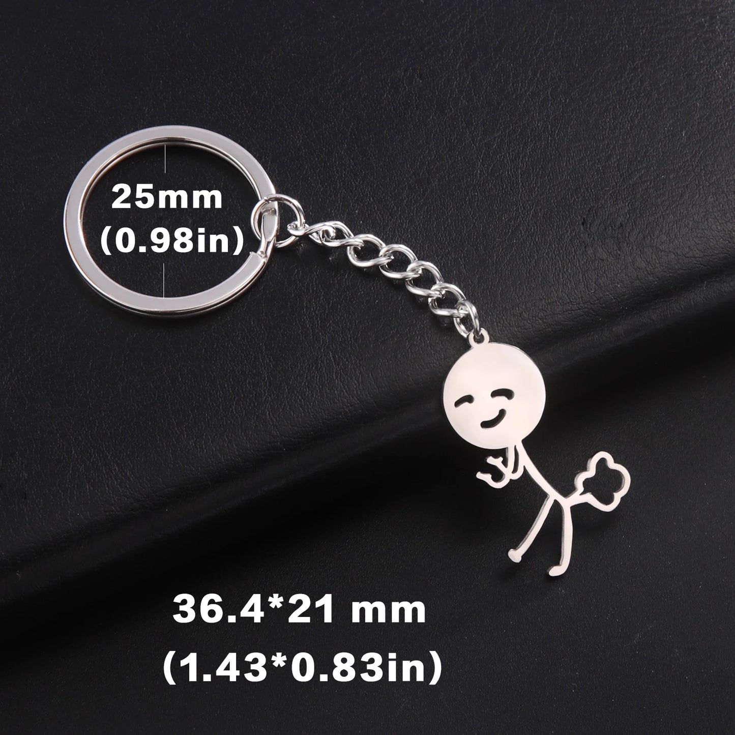 Teamer Funny Middle Finger Stickman Keychain