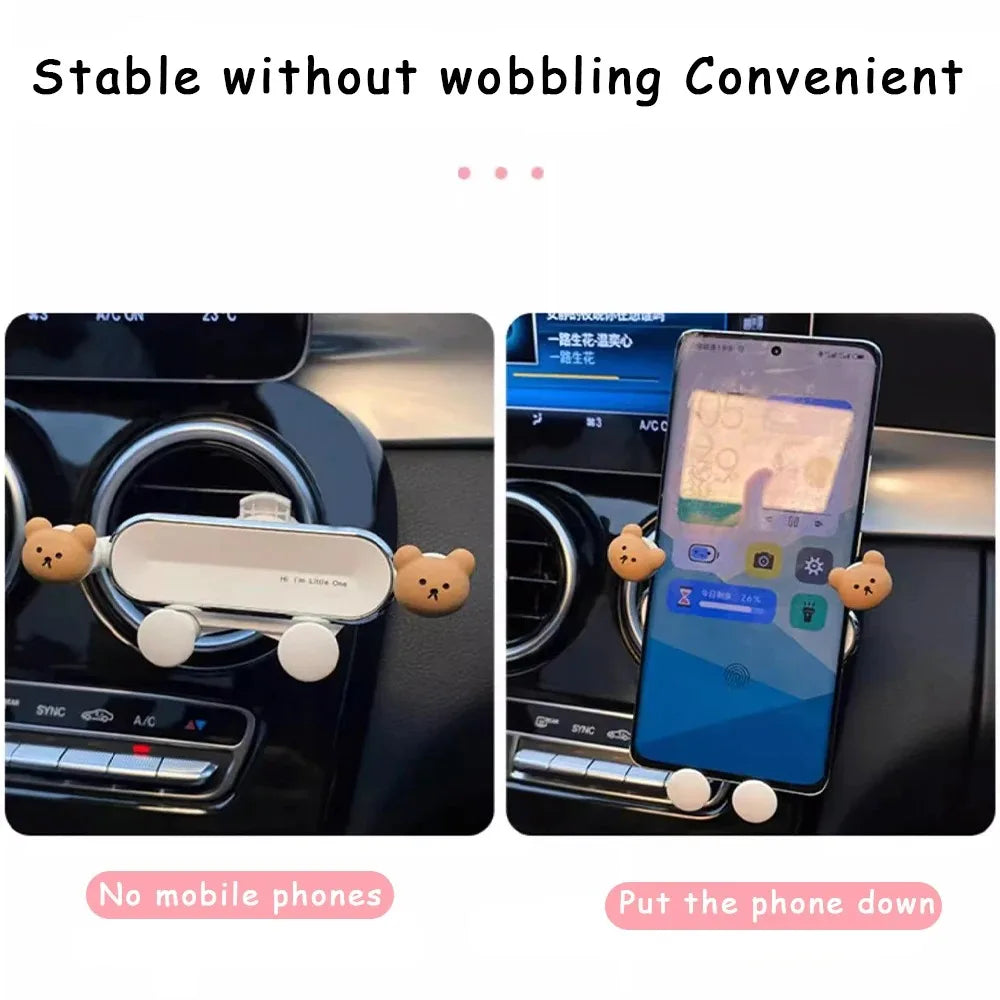 Compact and adorable car-mounted mobile phone holder