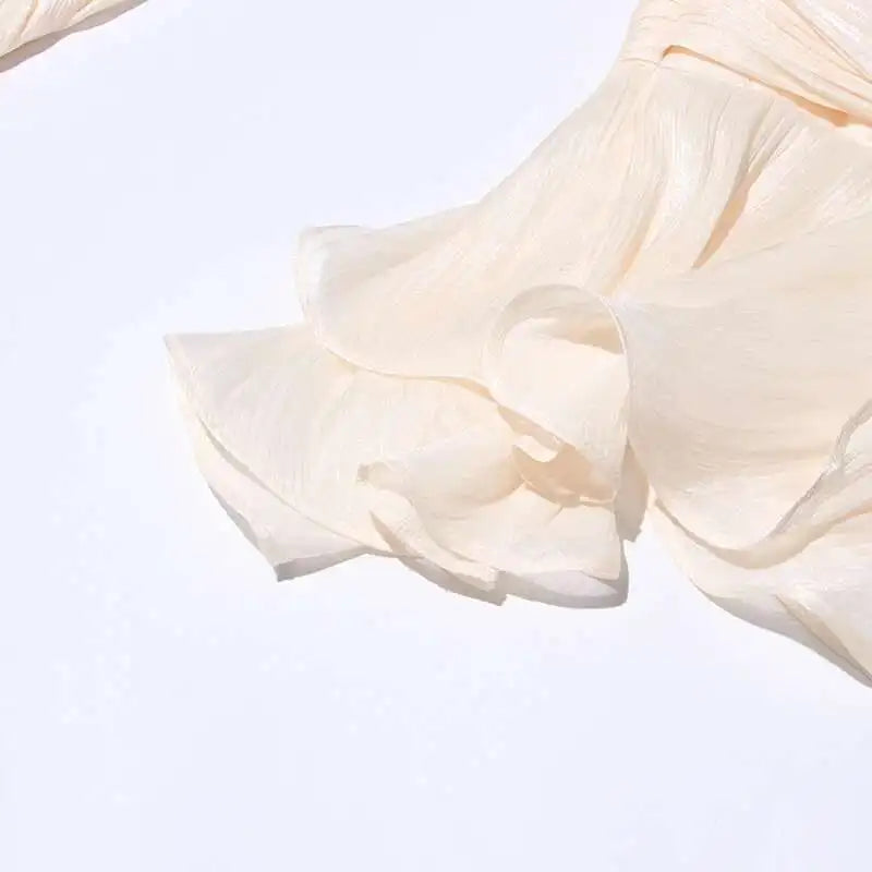 TWOTWINSTYLE Solid Blouse Mini Dresses For Women V Neck Long Sleeve Spliced Lace Up.