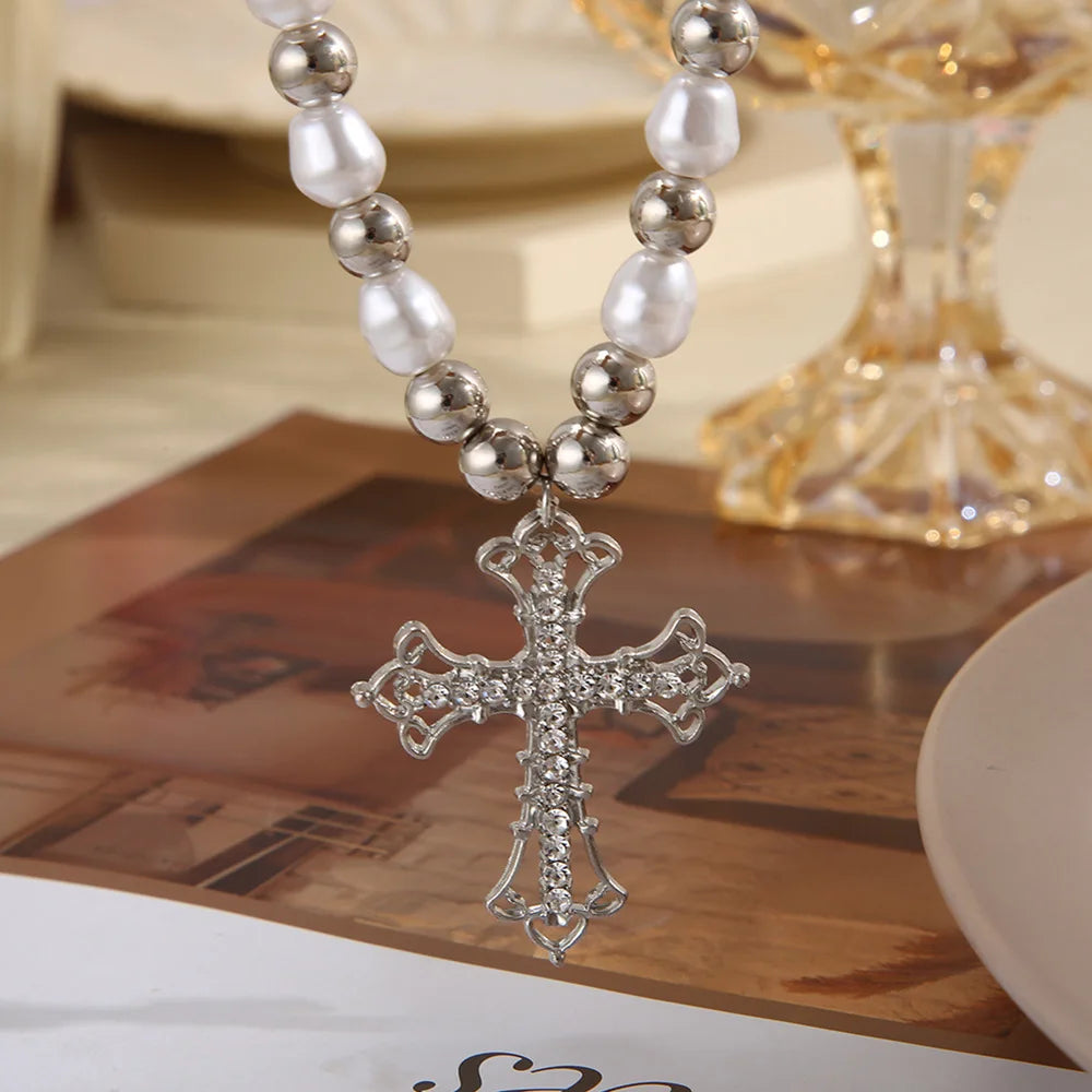 Pearl Cross Pendant.